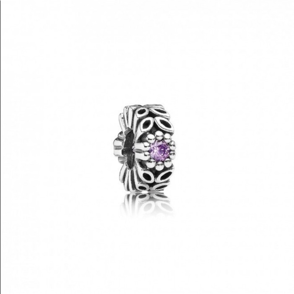 2 Pandora Purple Sparkling Forest Flower Spacers